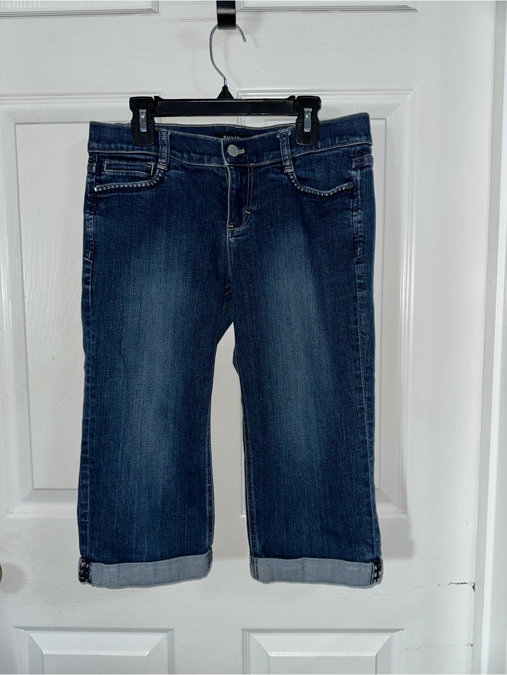 White House Black Market Noir 2 Denim Capris